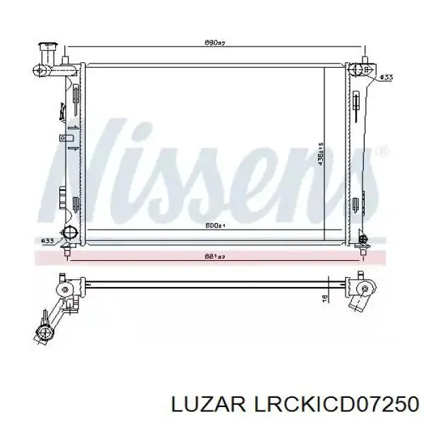 LRCKICD07250 Luzar Радіатор охолодження двигуна