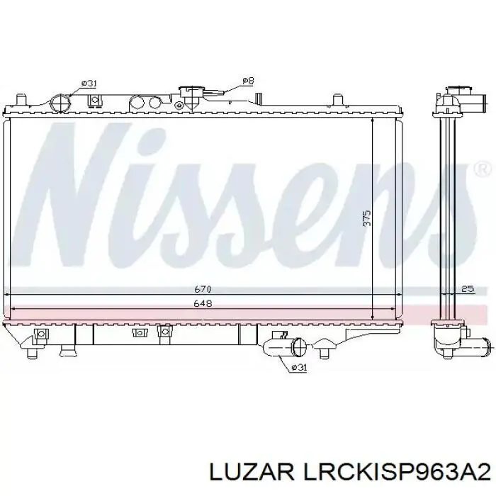 Радіатор основний Luzar LRCKISP963A2 ціна, від 93.29 USD