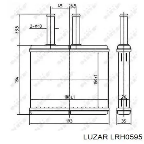 Радіатор пічки (обігрівача) Luzar LRH0595 ціна, від 26.35 USD