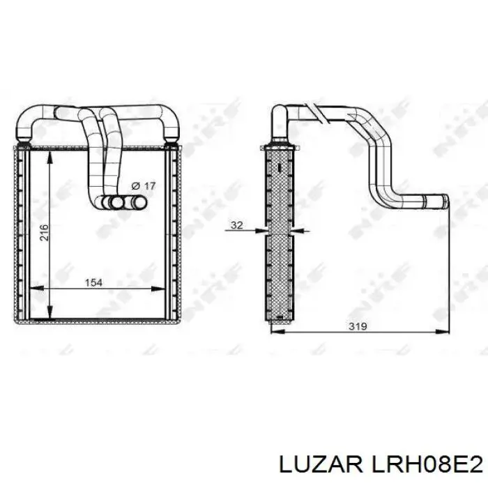 Радіатор пічки (обігрівача) LRH08E2 Luzar