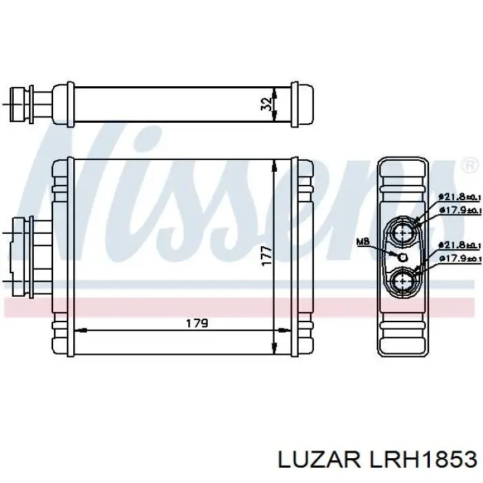 LRH1853 Luzar радіатор пічки (обігрівача)
