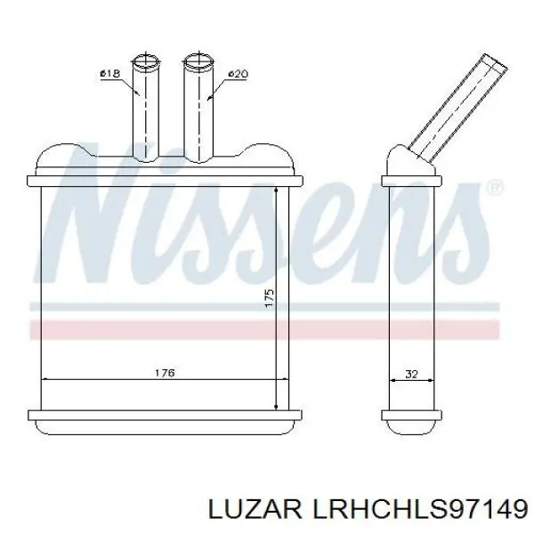 LRHCHLS97149 Luzar радіатор пічки (обігрівача)