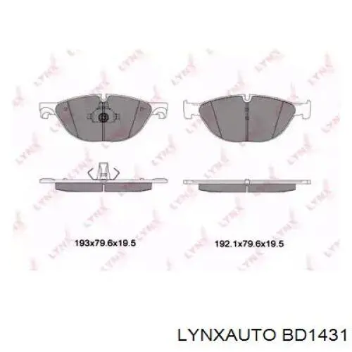 Колодки гальмівні передні, дискові BD1431 Lynxauto