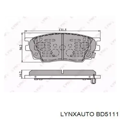 BD5111 Lynxauto Передні гальмівні колодки