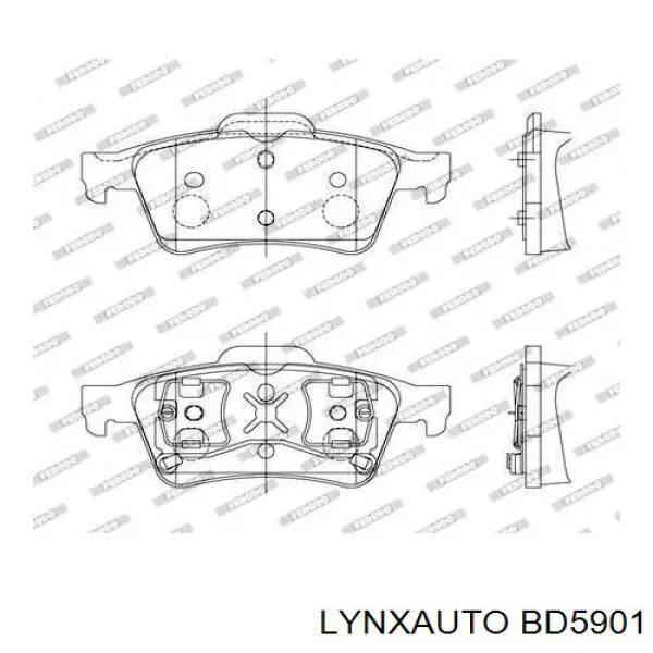 Задні гальмівні колодки Lynxauto BD5901 ціна, від 22.32 USD