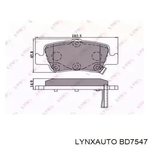 Купити BD7547 Lynxauto Задні колодки
