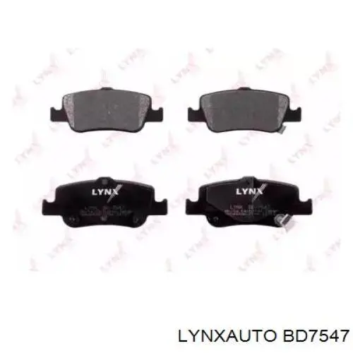 BD7547 Lynxauto Колодки гальмівні задні, дискові