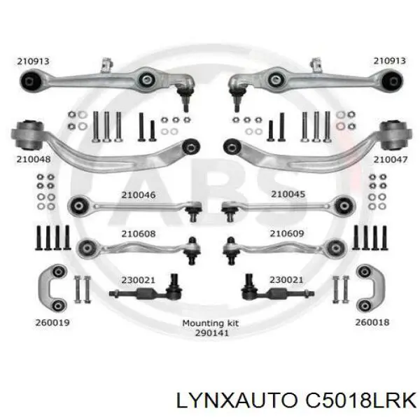 C5018LRK Lynxauto комплект важелів передньої підвіски