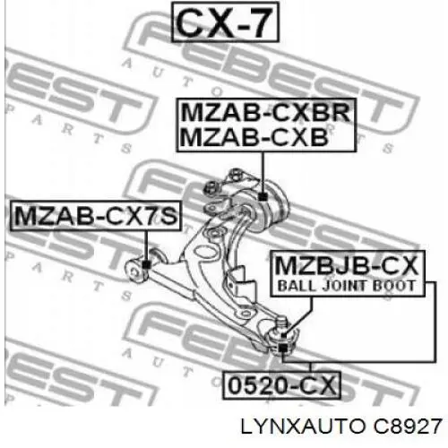 Сайлентблок нижнього важеля передньої підвіски Lynxauto C8927 ціна, від 4.31 USD