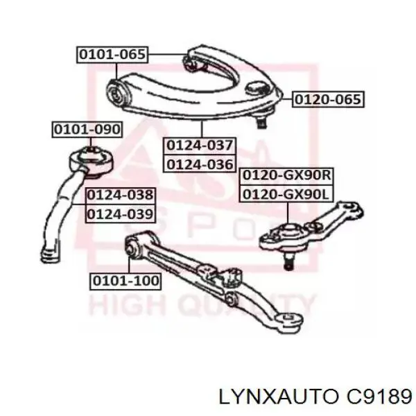 Сайлентблок переднього нижнього важеля C9189 Lynxauto