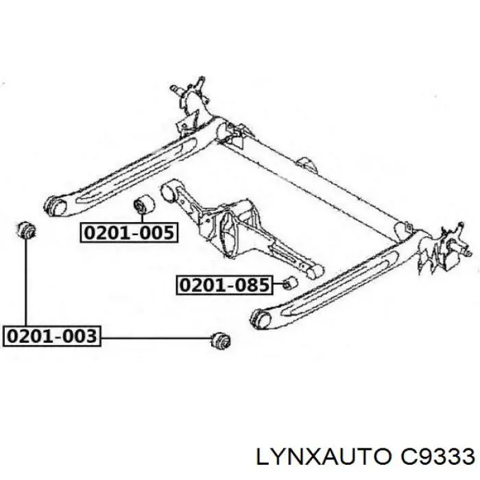 Сайлентблок задньої балки/підрамника C9333 Lynxauto