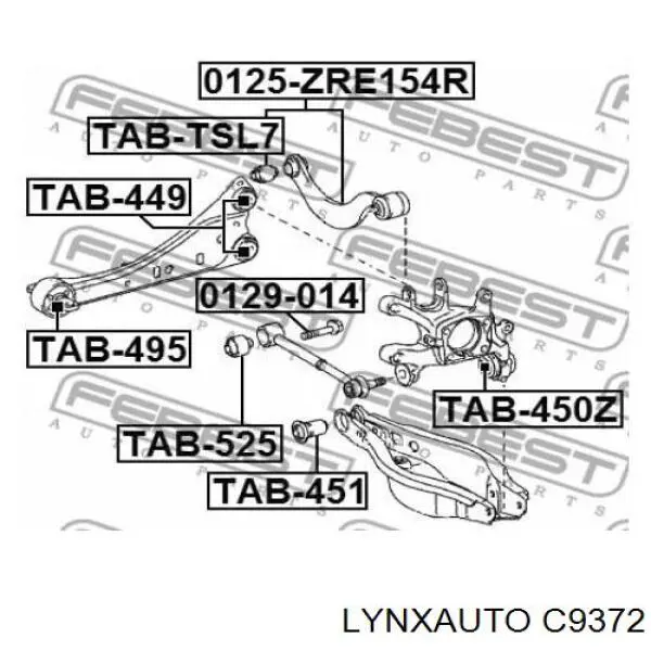 Купити C9372 Lynxauto Сайлентблок заднього верхнього важеля