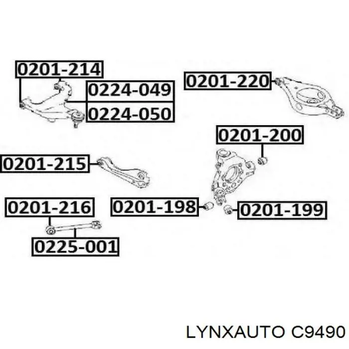 Сайлентблок заднього поперечного важеля C9490 Lynxauto