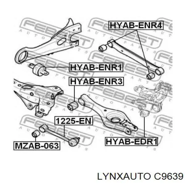 Сайлентблок заднього нижнього важеля C9639 Lynxauto