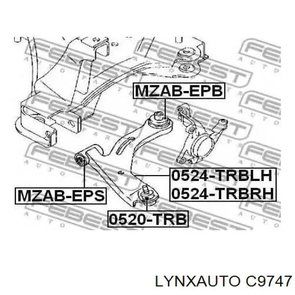 Сайлентблок переднього нижнього важеля C9747 Lynxauto