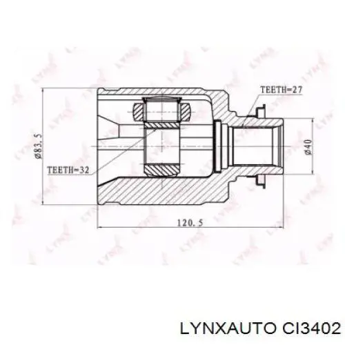 ШРУС внутрішній, передній, лівий CI3402 Lynxauto