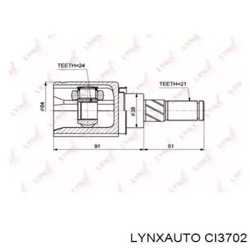 ШРУС внутрішній, задній Lynxauto CI3702 ціна, від 26.95 USD