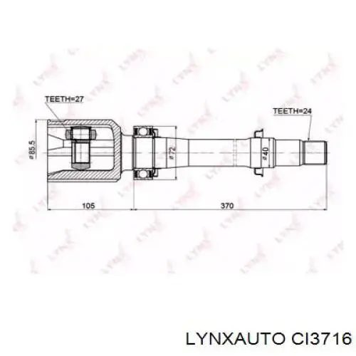 ШРУС внутрішній правий J52023 Tangun