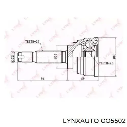 ШРУС зовнішній передній CO5502 Lynxauto