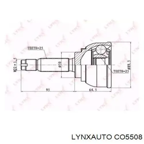 ШРУС зовнішній передній, правий CO5508 Lynxauto