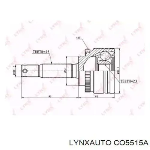 ШРУС зовнішній передній CO5515A Lynxauto