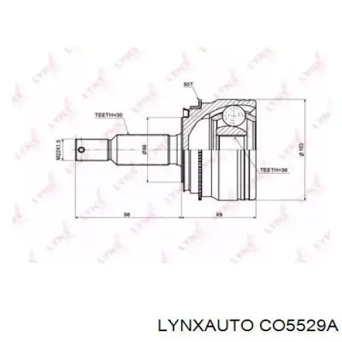 ШРУС зовнішній передній CO5529A Lynxauto