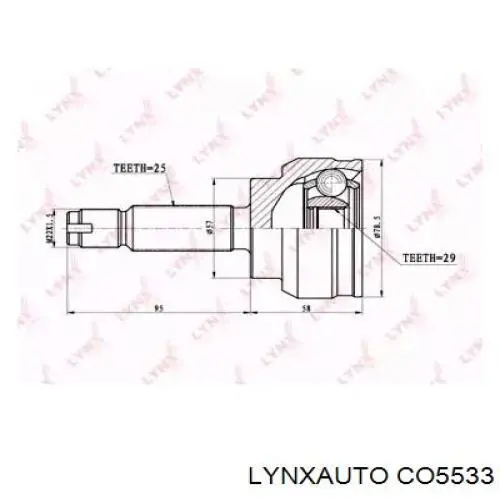 ШРУС зовнішній передній CO5533 Lynxauto