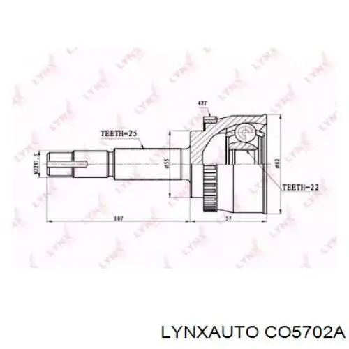 ШРУС зовнішній передній CO5702A Lynxauto