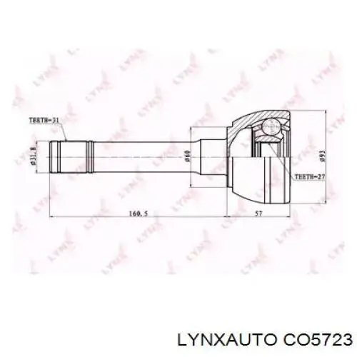 ШРУС зовнішній передній CO5723 Lynxauto