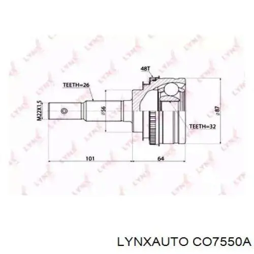 Купити CO7550A Lynxauto Шарнір приводу зовнішній