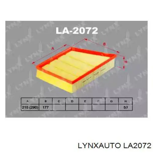 LA2072 Lynxauto Повітряний фільтр двигуна