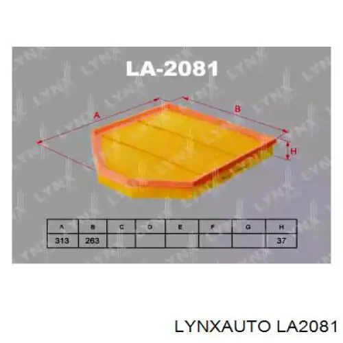 Фільтр повітряний LA2081 Lynxauto