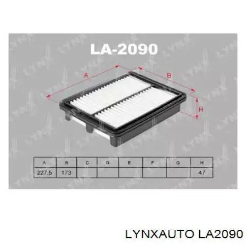 Фільтр повітряний LA2090 Lynxauto