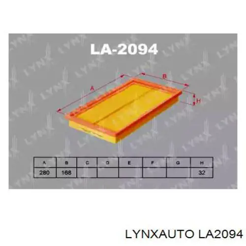 Фільтр повітряний LA2094 Lynxauto