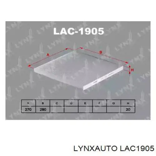 Купити LAC1905 Lynxauto Фільтр салону вугільний