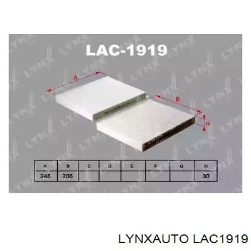 Фільтр салону LAC1919 Lynxauto