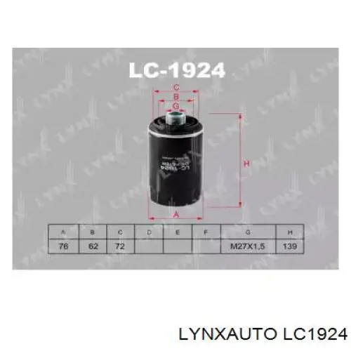 Фільтр масляний LC1924 Lynxauto