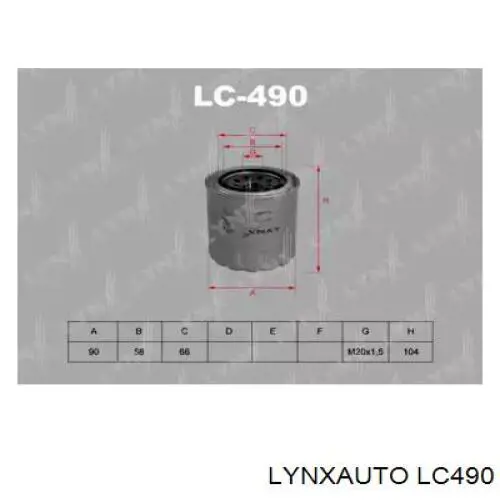 LC490 Lynxauto фільтр масляний