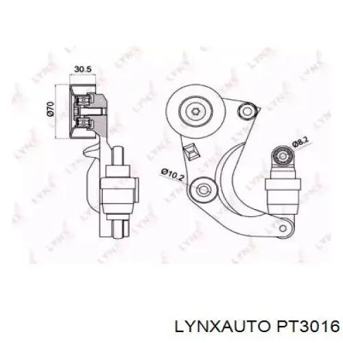 Натягувач приводного ременя Lynxauto PT3016 ціна, від 31.67 USD