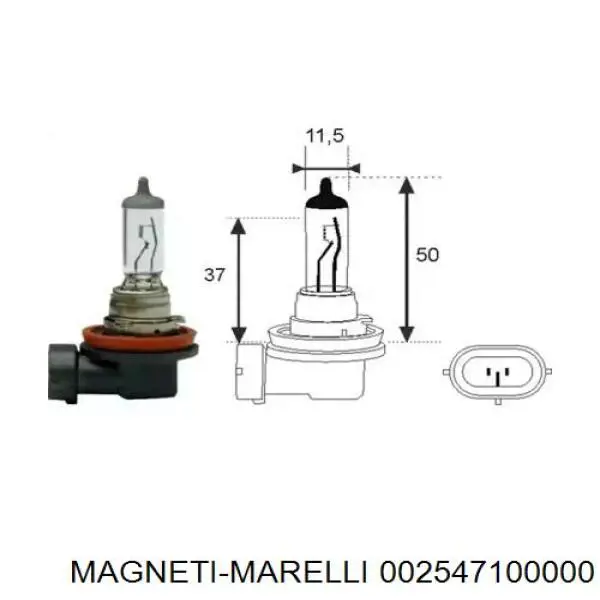 002547100000 Magneti Marelli Лампочка галогенна
