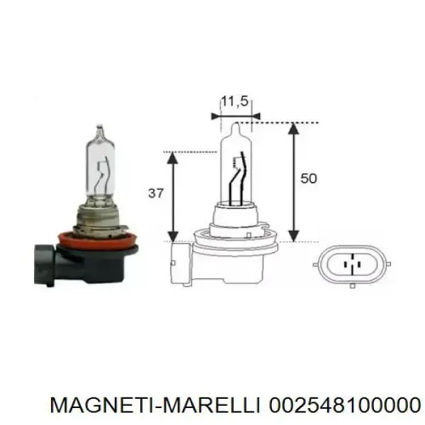 Лампочка галогенна 002548100000 Magneti Marelli