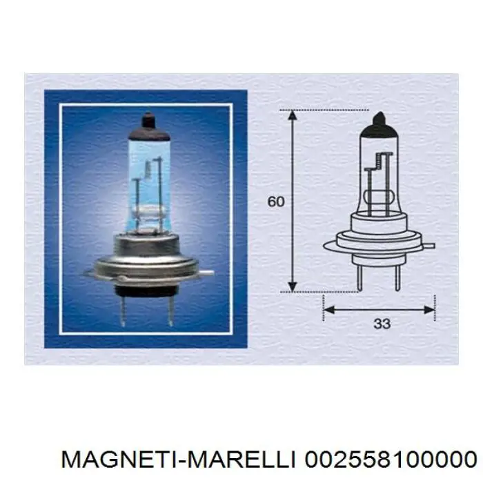 002558100000 Magneti Marelli лампочка галогенна