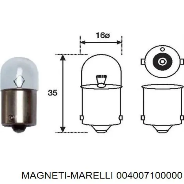 004007100000 Magneti Marelli Лампа автомобільна