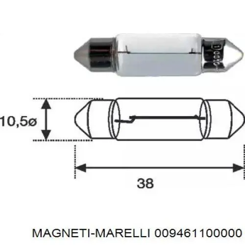 009461100000 Magneti Marelli лампочка плафону освітлення салону/кабіни