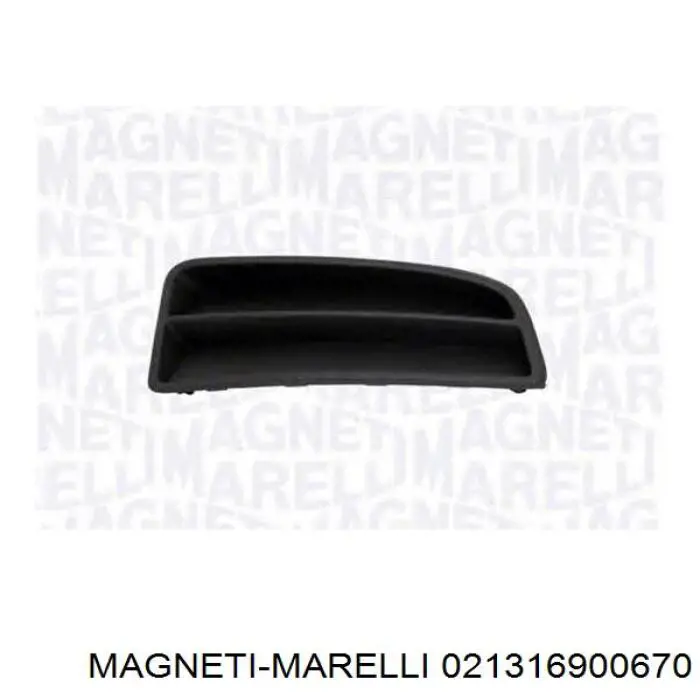 021316900670 Magneti Marelli Заглушка, решітка протитуманних фар бампера переднього, права