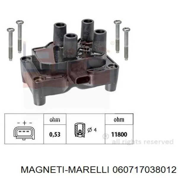 Купити 060717038012 Magneti Marelli Котушка запалювання