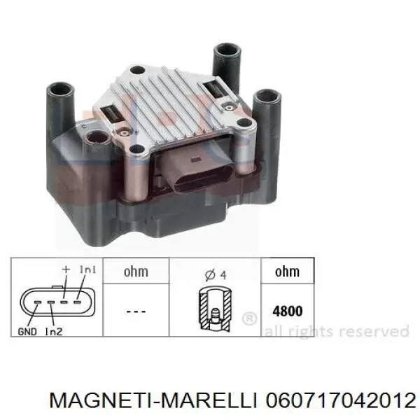 Котушка запалювання 060717042012 Magneti Marelli