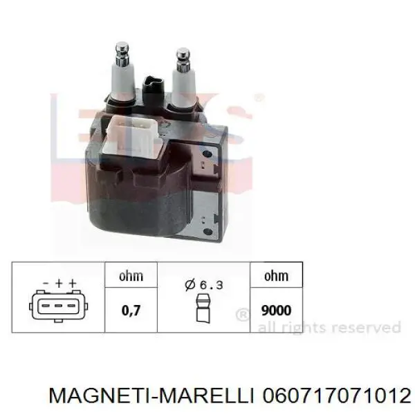 Котушка запалювання 060717071012 Magneti Marelli