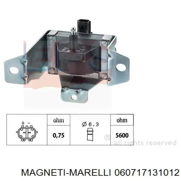 Котушка запалювання Magneti Marelli 060717131012 ціна, від 24.60 USD
