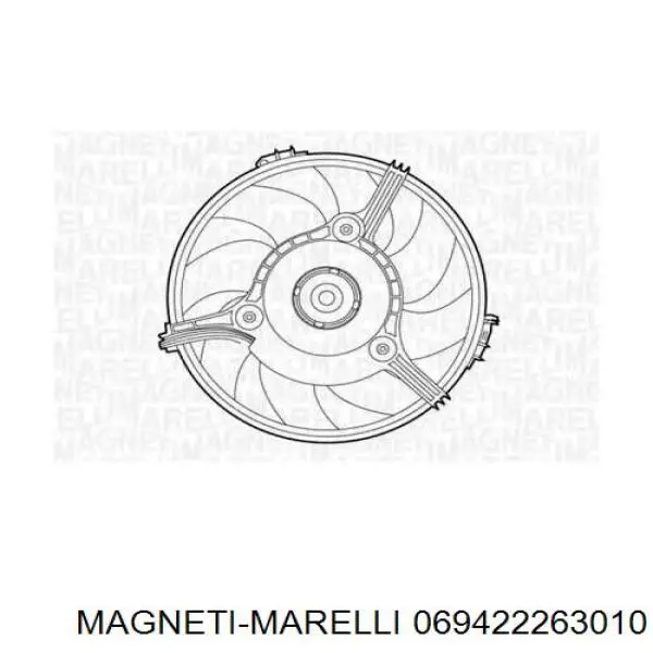 069422263010 Magneti Marelli електровентилятор охолодження в зборі (двигун + крильчатка)